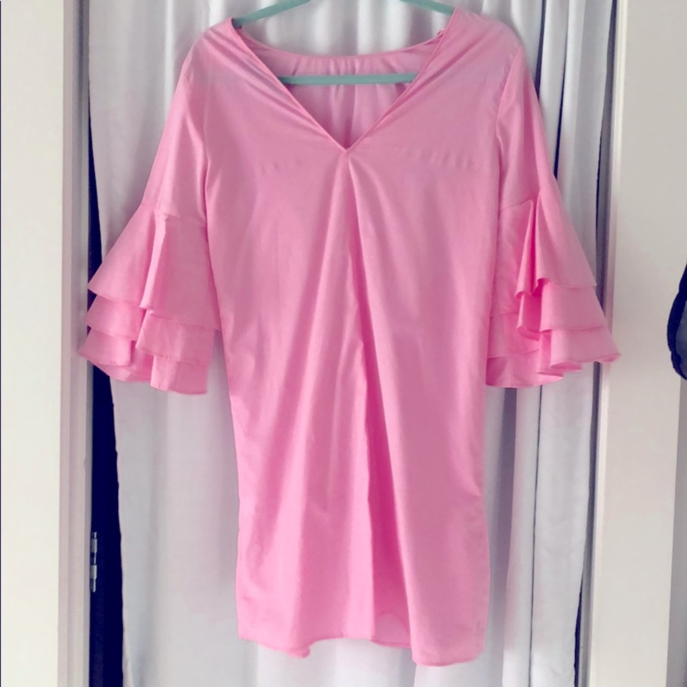 Pink shift dress